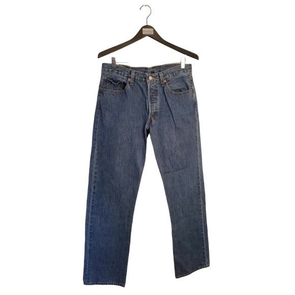 LEVI'S 501 Straight light Blue Men’s Jeans Size‎ 33/34 - Picture 2 of 6